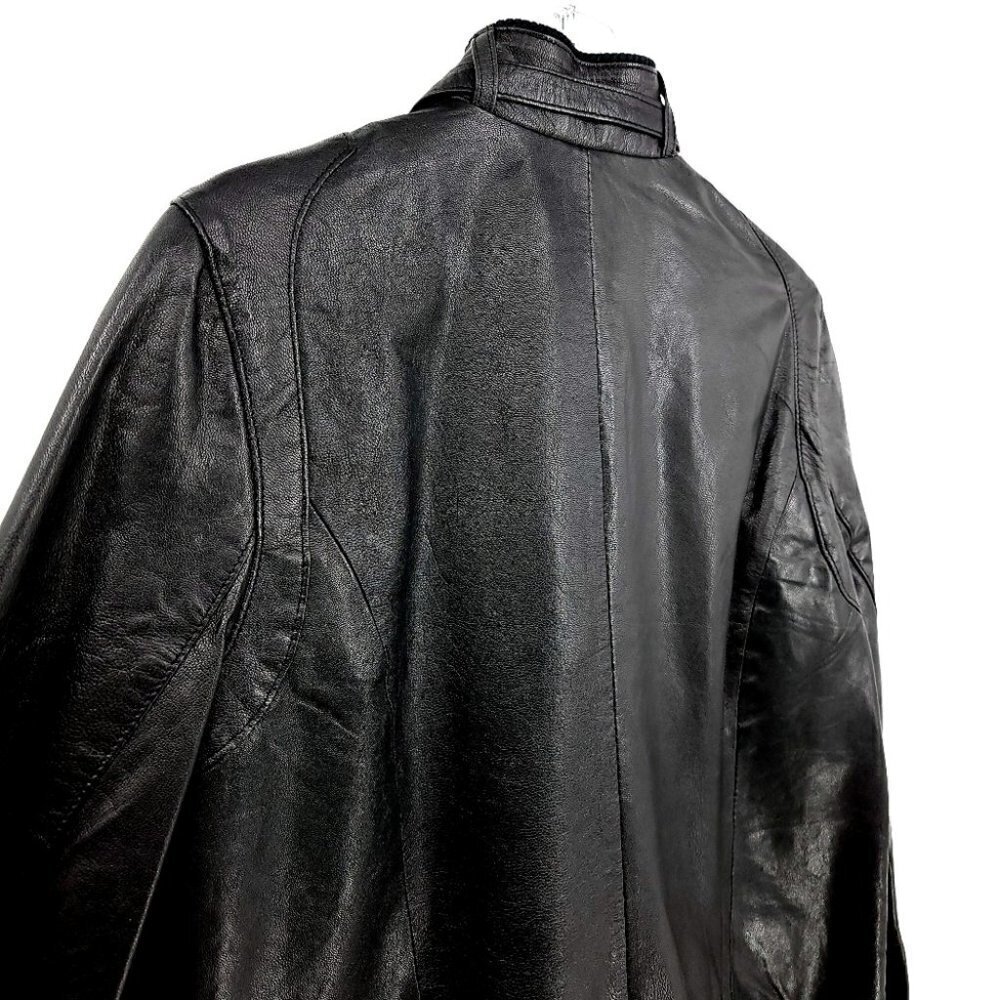 Ruff Hewn Leather Women's L Black Jacket '80s Flashback Zipper Sleeves Stretch - Picture 12 of 16